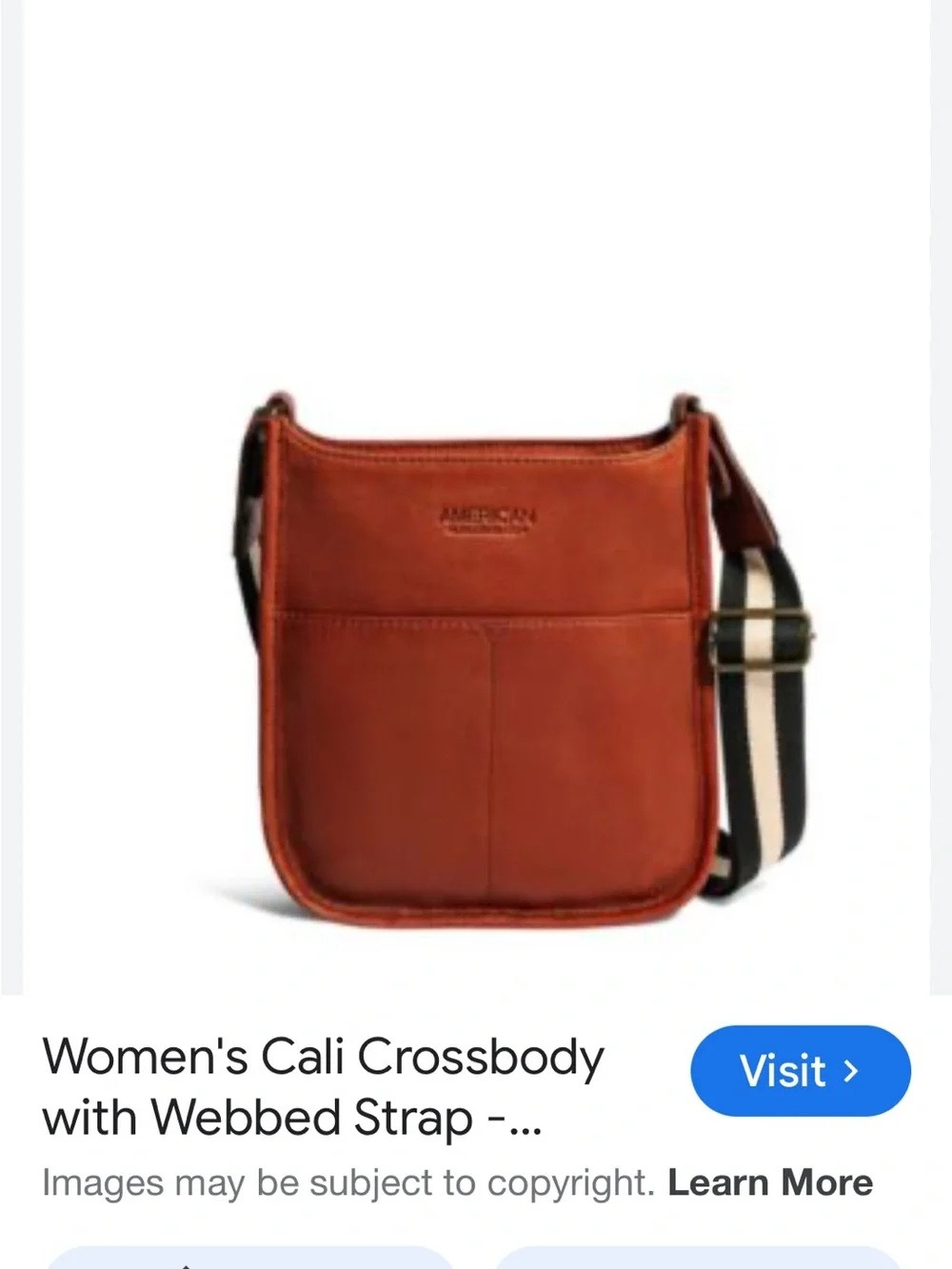 American Leather Co. Women's Brown Leather Crossbody Bag - Picture 5 of 5